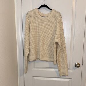 ARULA Cream Sweater with Pearl Details